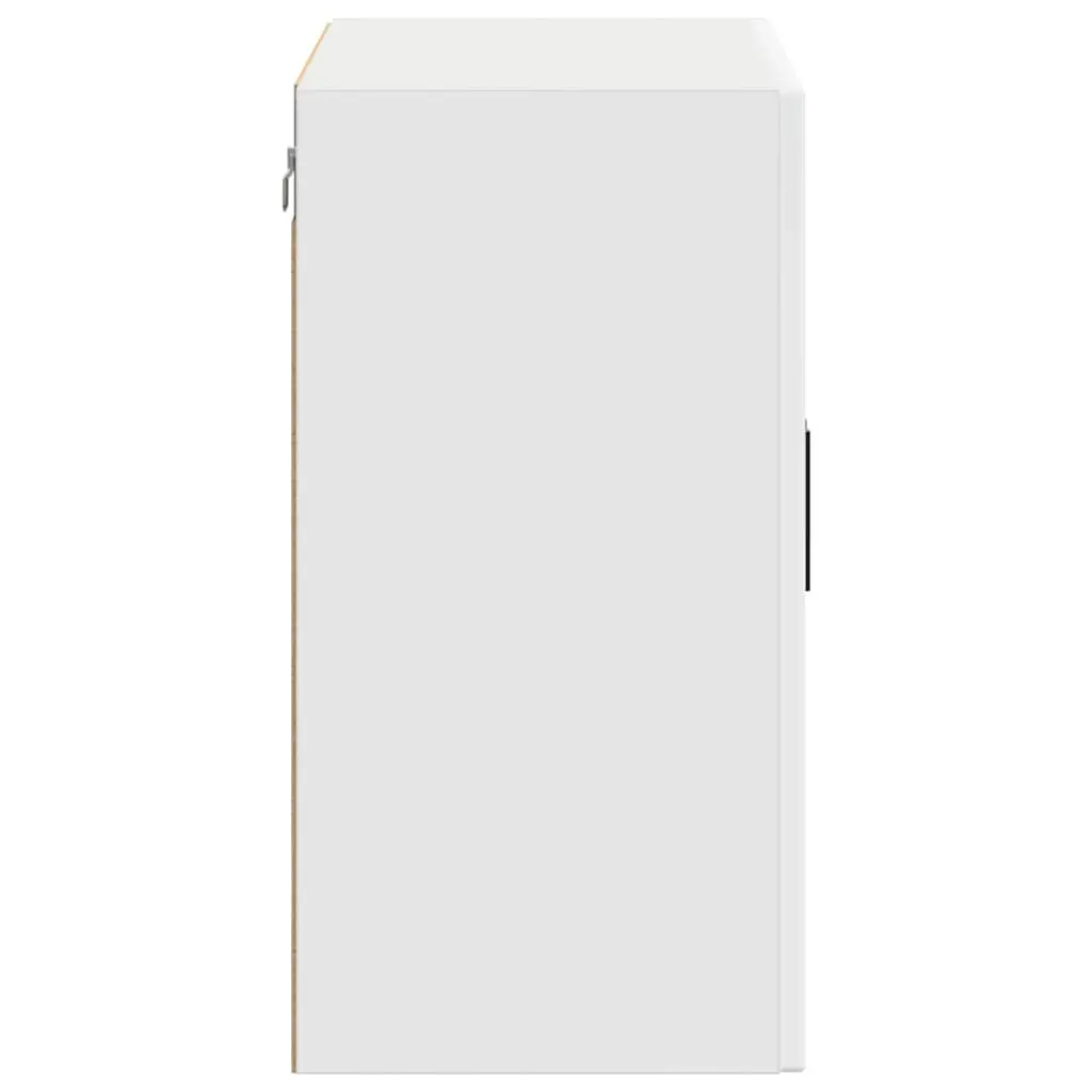 Kitchen Wall Cabinet White Glass Door Mounted Storage Shelving Unit Engineered Wood