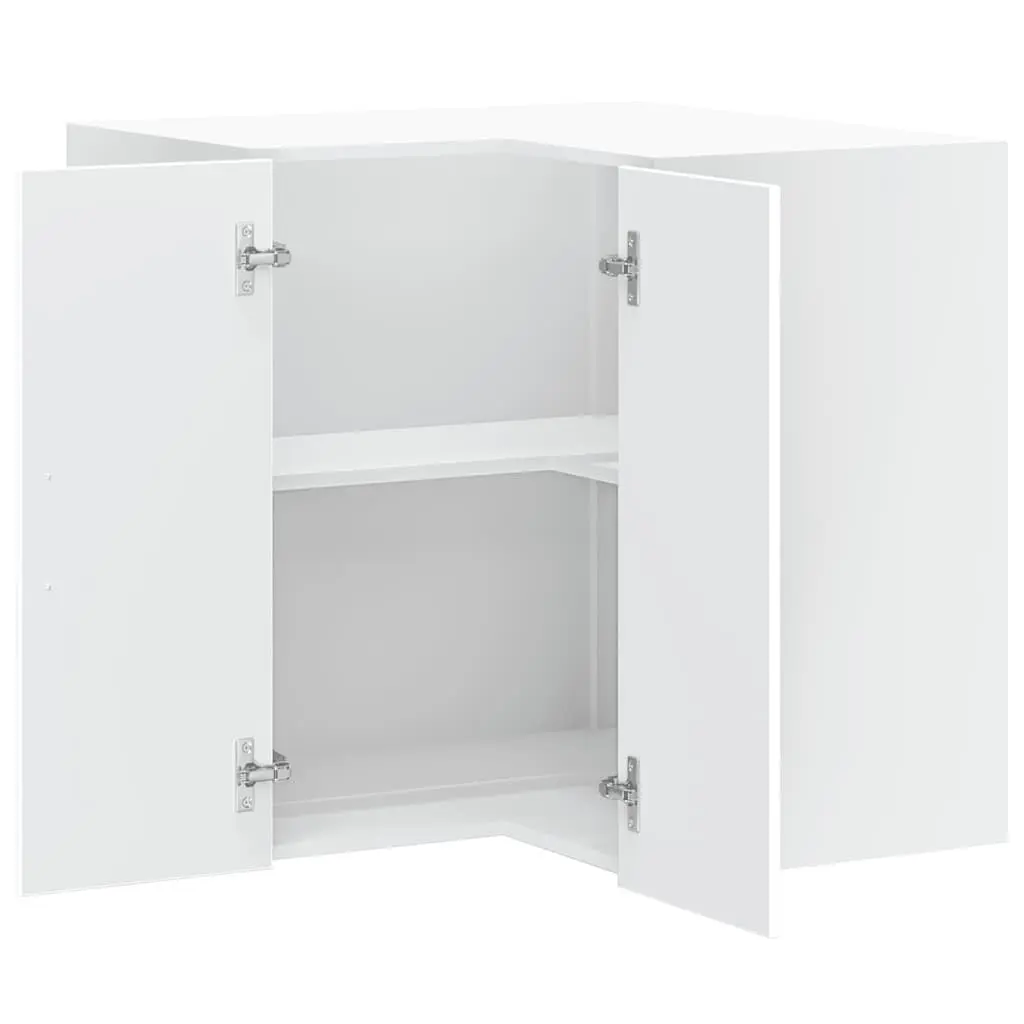 White Engineered Wood Kitchen Wall Corner Cabinet