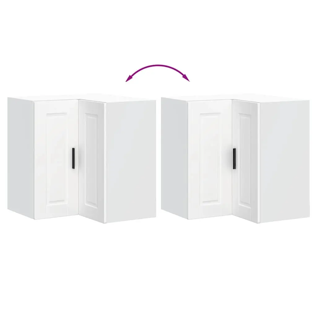 White Engineered Wood Kitchen Wall Corner Cabinet