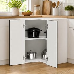 Black Engineered Wood Kitchen Wall Corner Cabinet