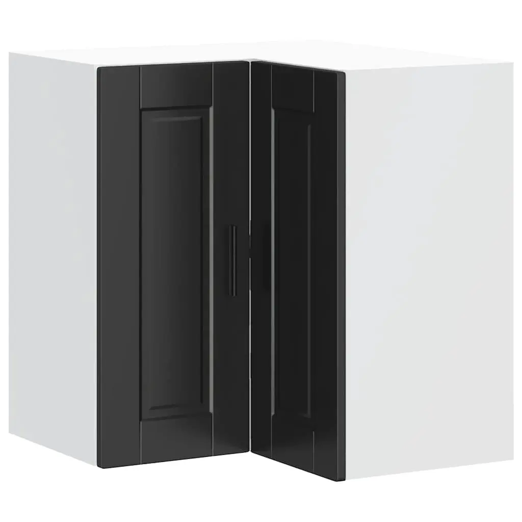 Black Engineered Wood Kitchen Wall Corner Cabinet