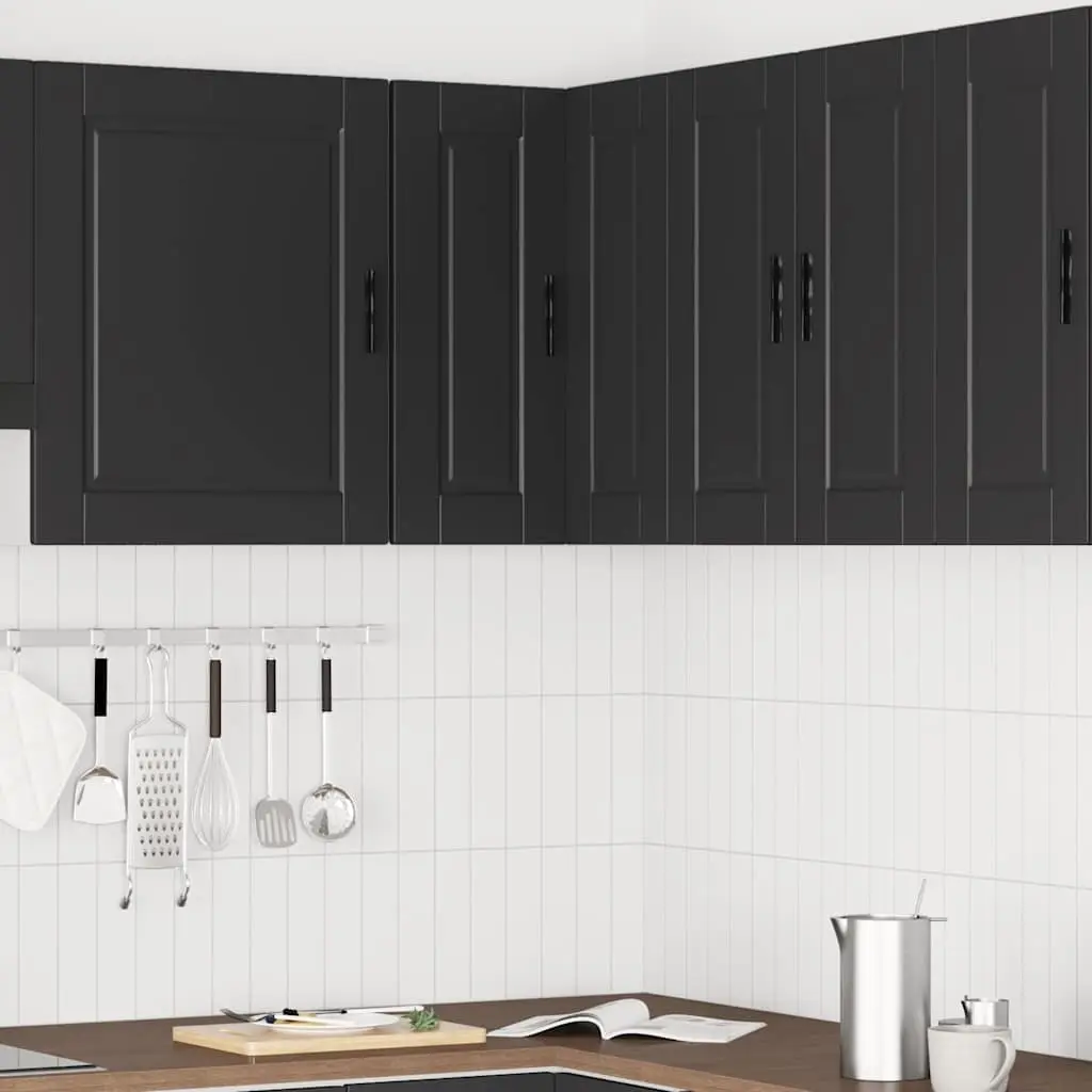 Black Engineered Wood Kitchen Wall Corner Cabinet
