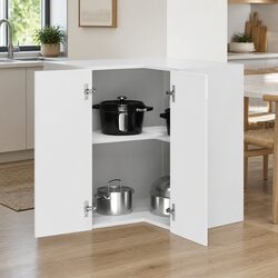 White High Gloss Kitchen Wall Corner Cabinet