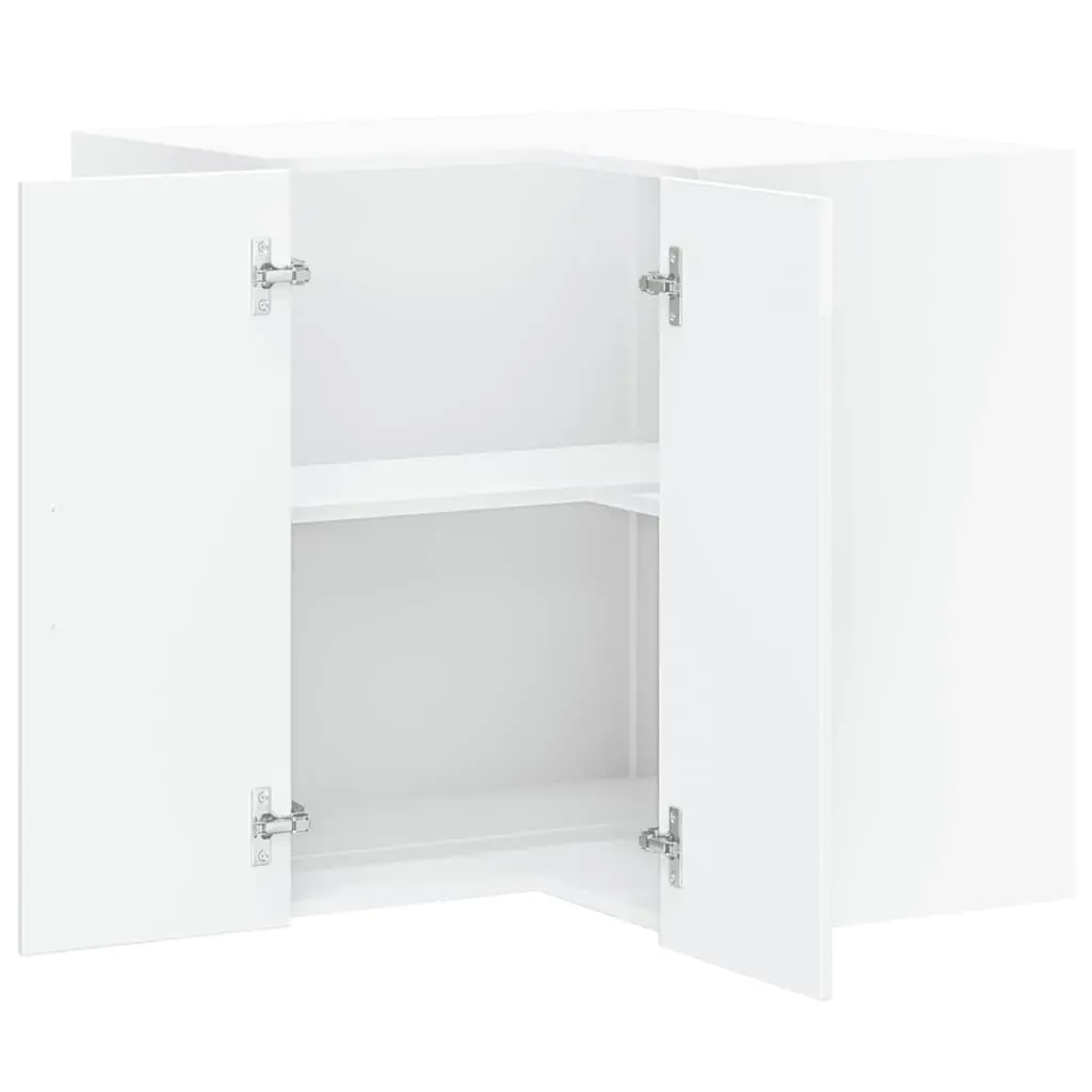 White High Gloss Kitchen Wall Corner Cabinet