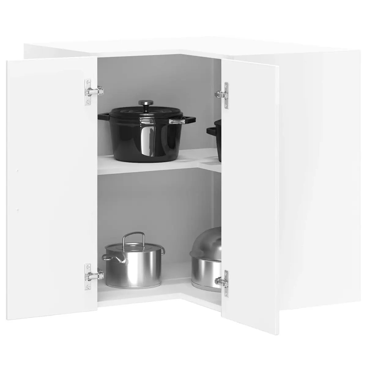 White High Gloss Kitchen Wall Corner Cabinet