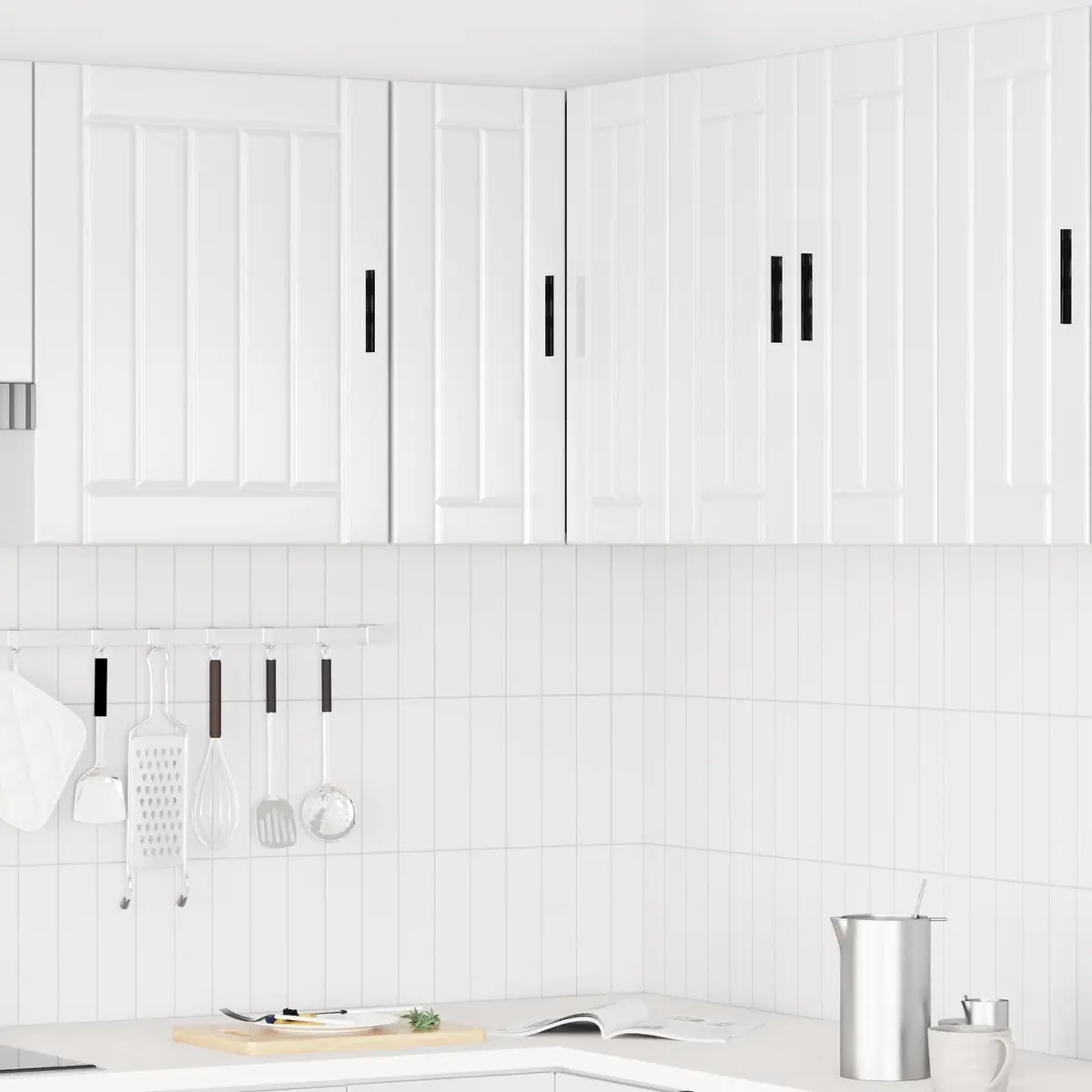 White High Gloss Kitchen Wall Corner Cabinet