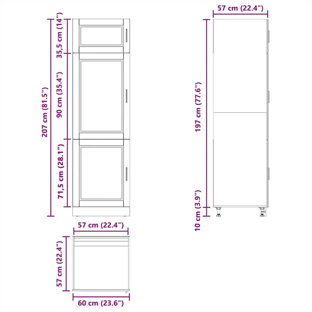 Engineered Wood Kitchen Storage Cabinet White Adjustable Feet Concealed Doors