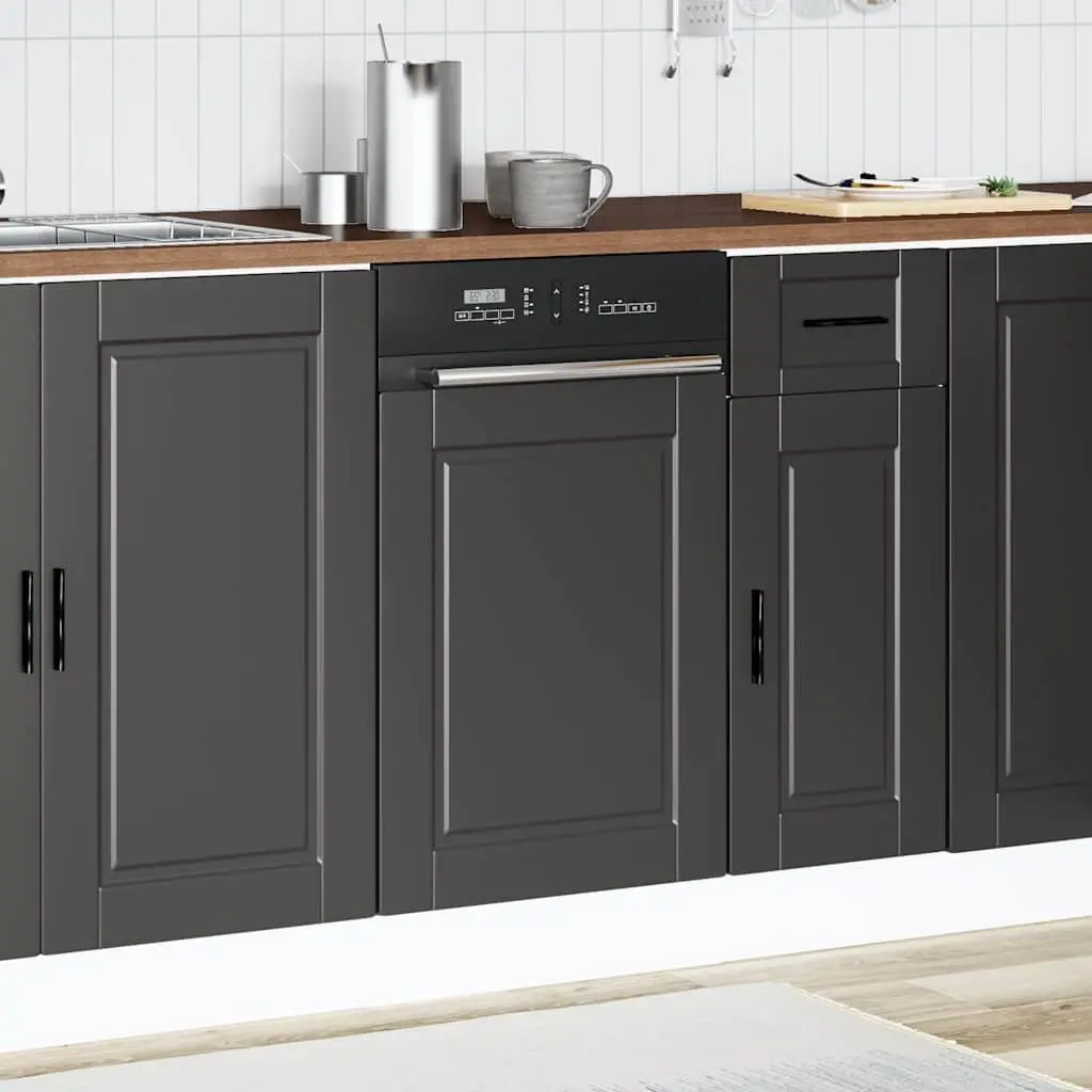 Dishwasher Front Panel Engineered Wood Black 45cm x 57cm Kitchen Cabinet Cover