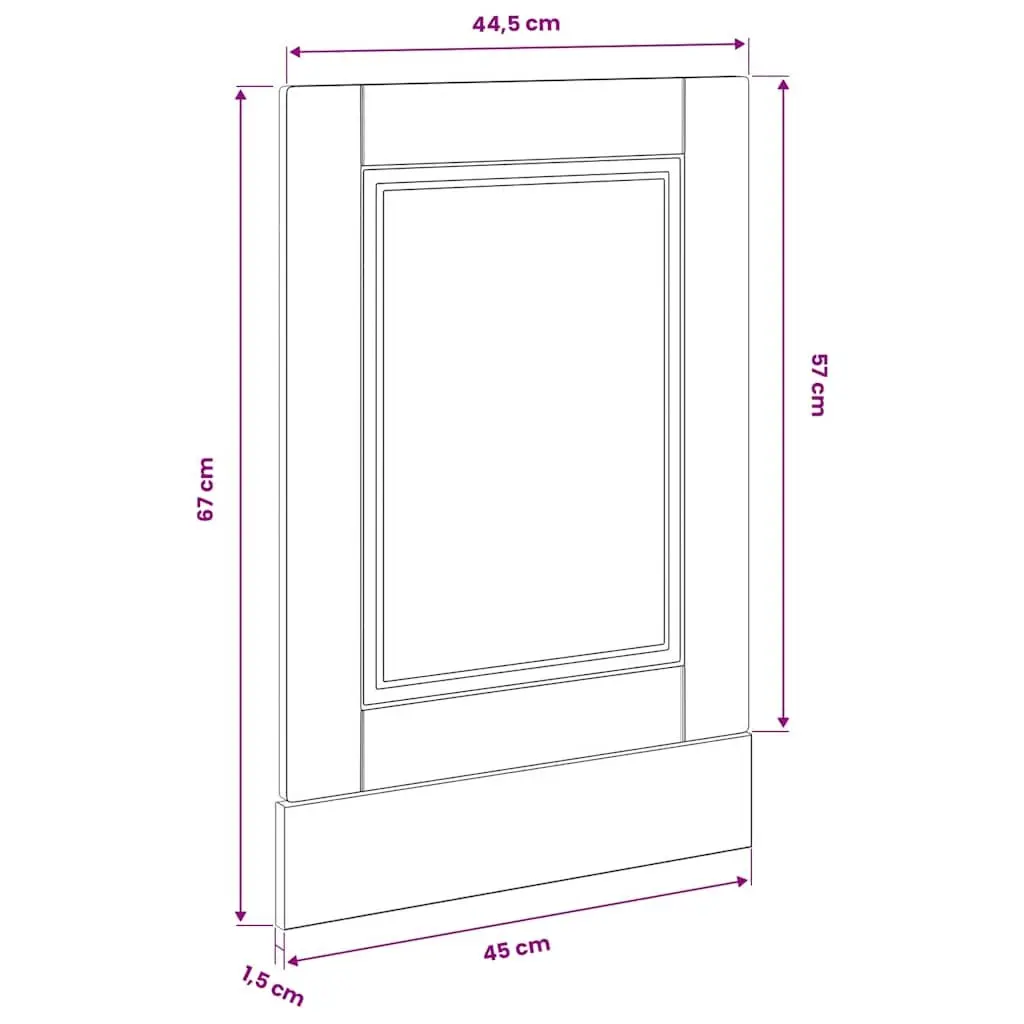Dishwasher Panel White High Gloss 45 x 1.5 x 57 cm Engineered Wood