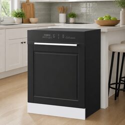 Black Dishwasher Panel 60x1.5x57cm Engineered Wood Cover