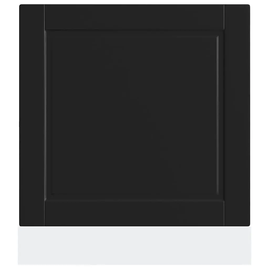 Dishwasher Panel Black 60x1.5x57cm Engineered Wood