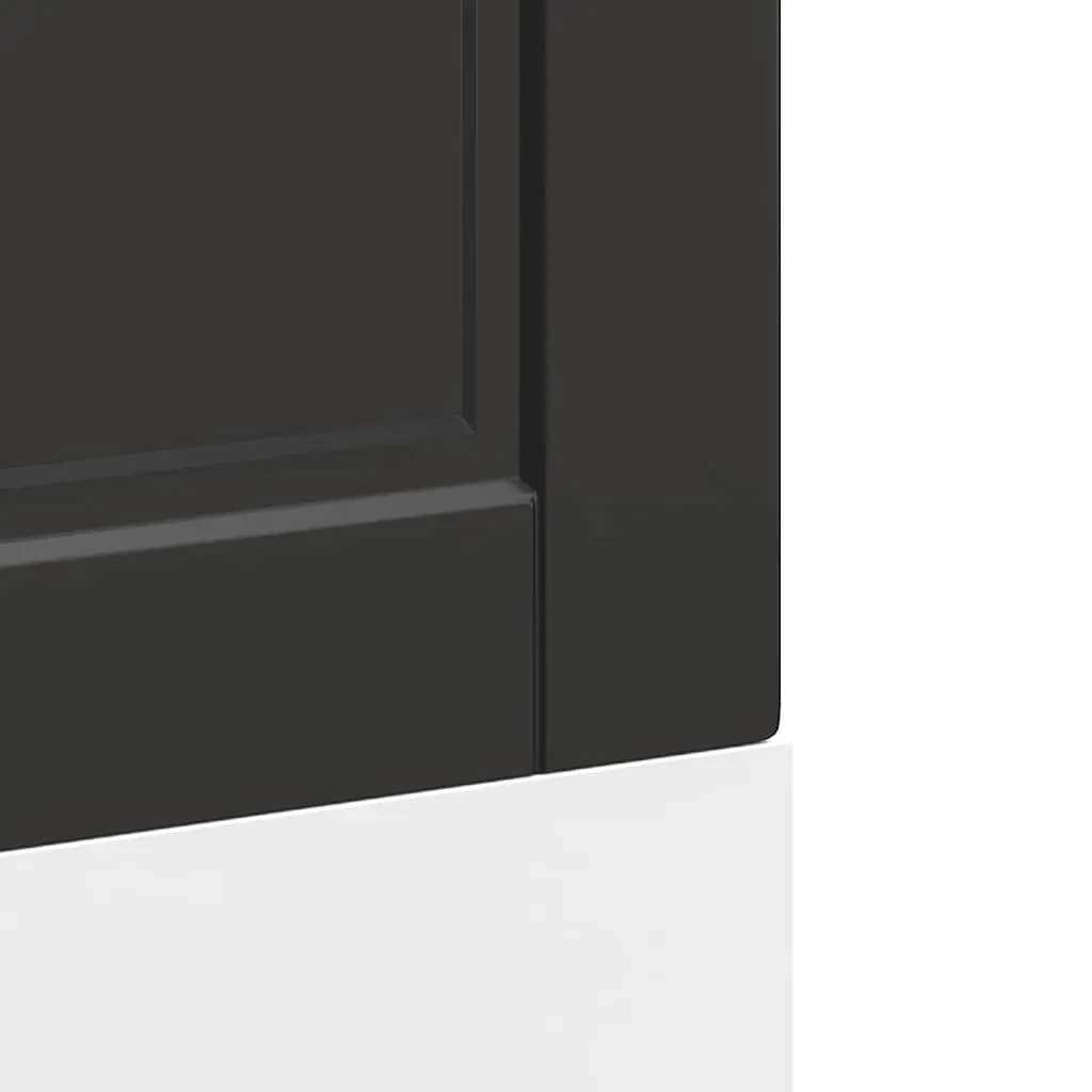Dishwasher Panel Black 60x1.5x57cm Engineered Wood