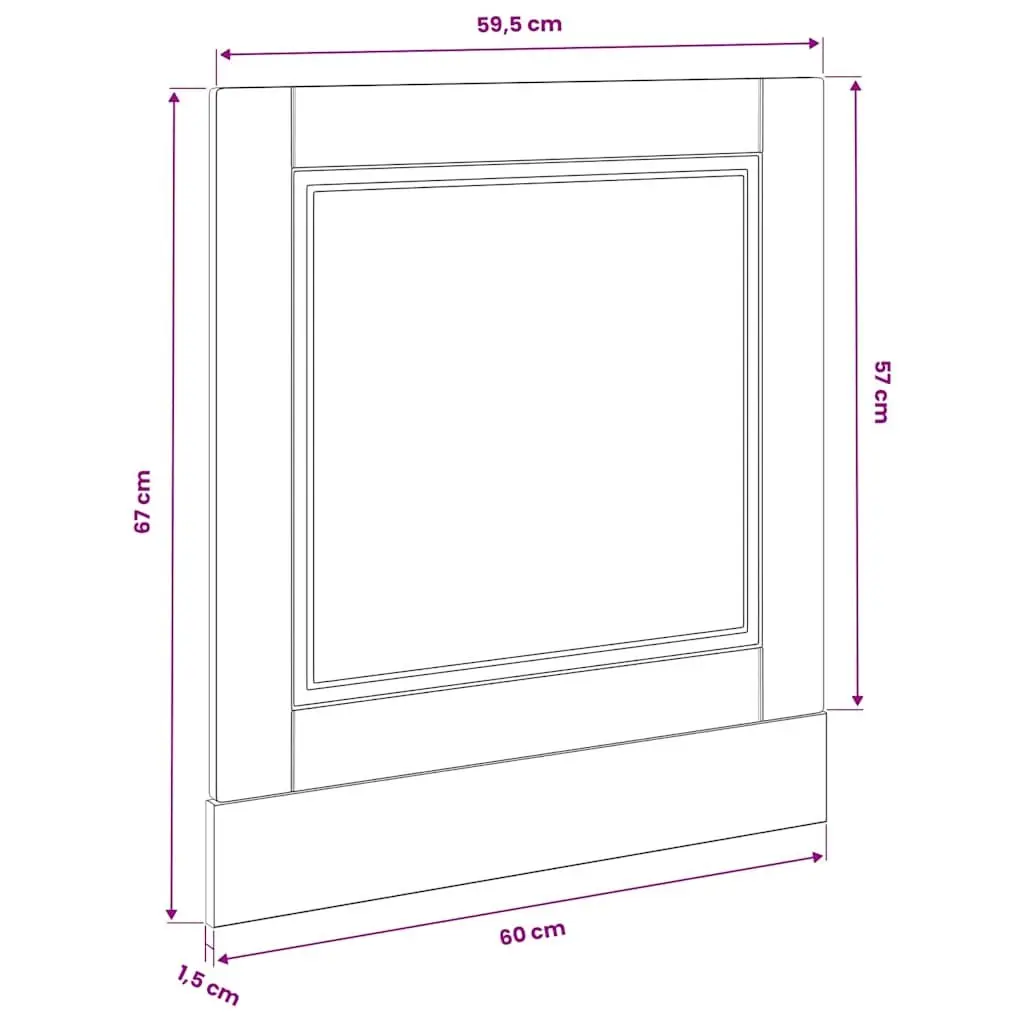 Dishwasher Panel Black 60x1.5x57cm Engineered Wood