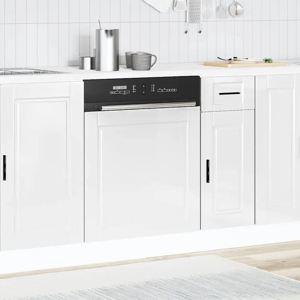 Dishwasher Panel White High Gloss 60 x 1.5 x 57 cm Engineered Wood