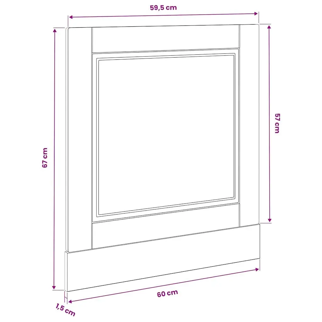 Dishwasher Panel White High Gloss 60 x 1.5 x 57 cm Engineered Wood