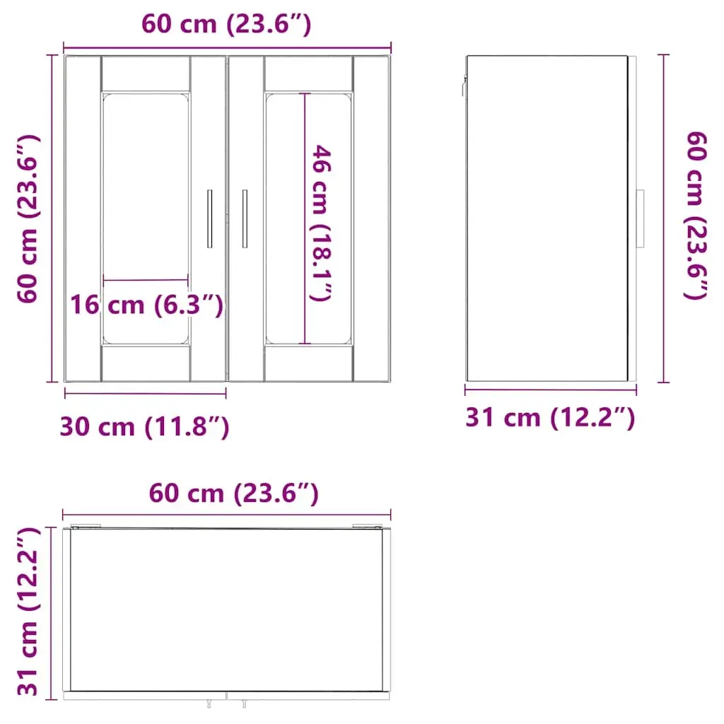 White Wall-Mounted Kitchen Cabinet with Glass Door