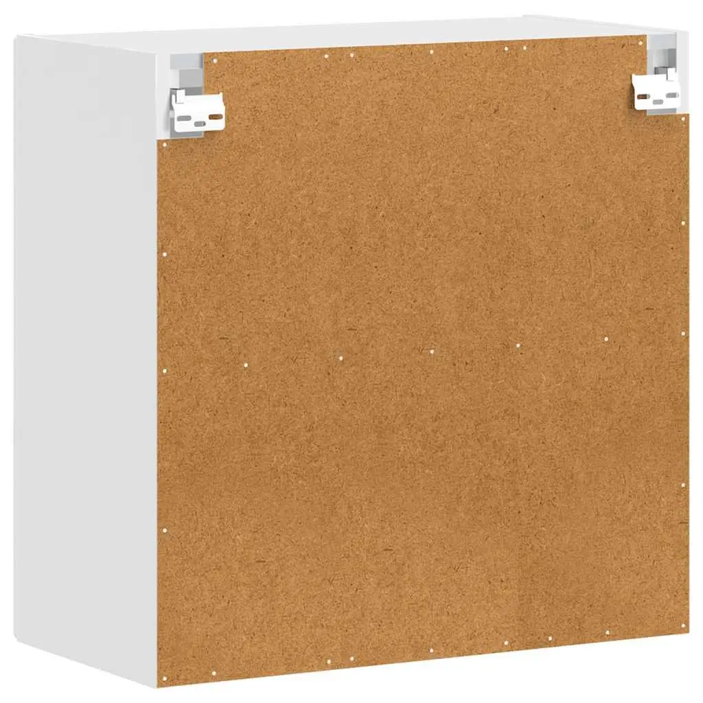 White Wall-Mounted Kitchen Cabinet with Glass Door