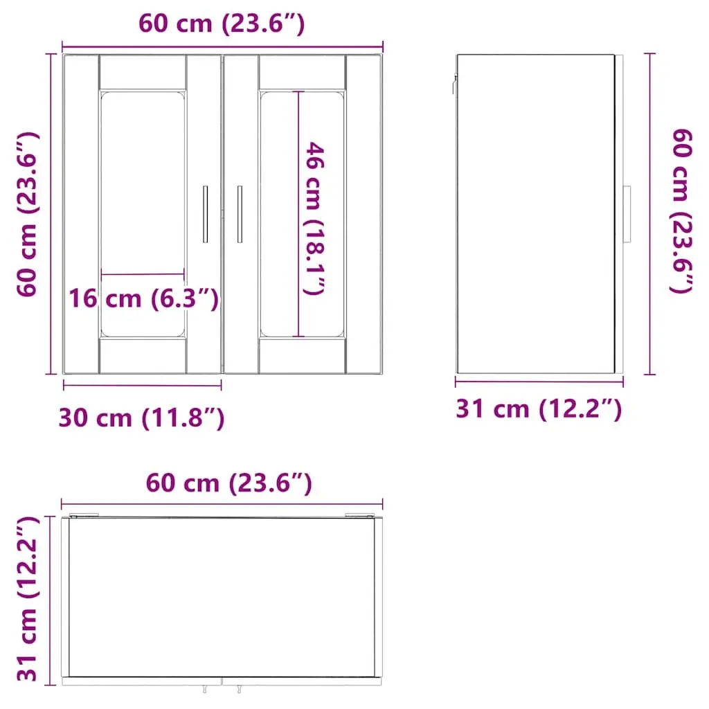 White High Gloss Kitchen Wall Cabinet with Glass Door