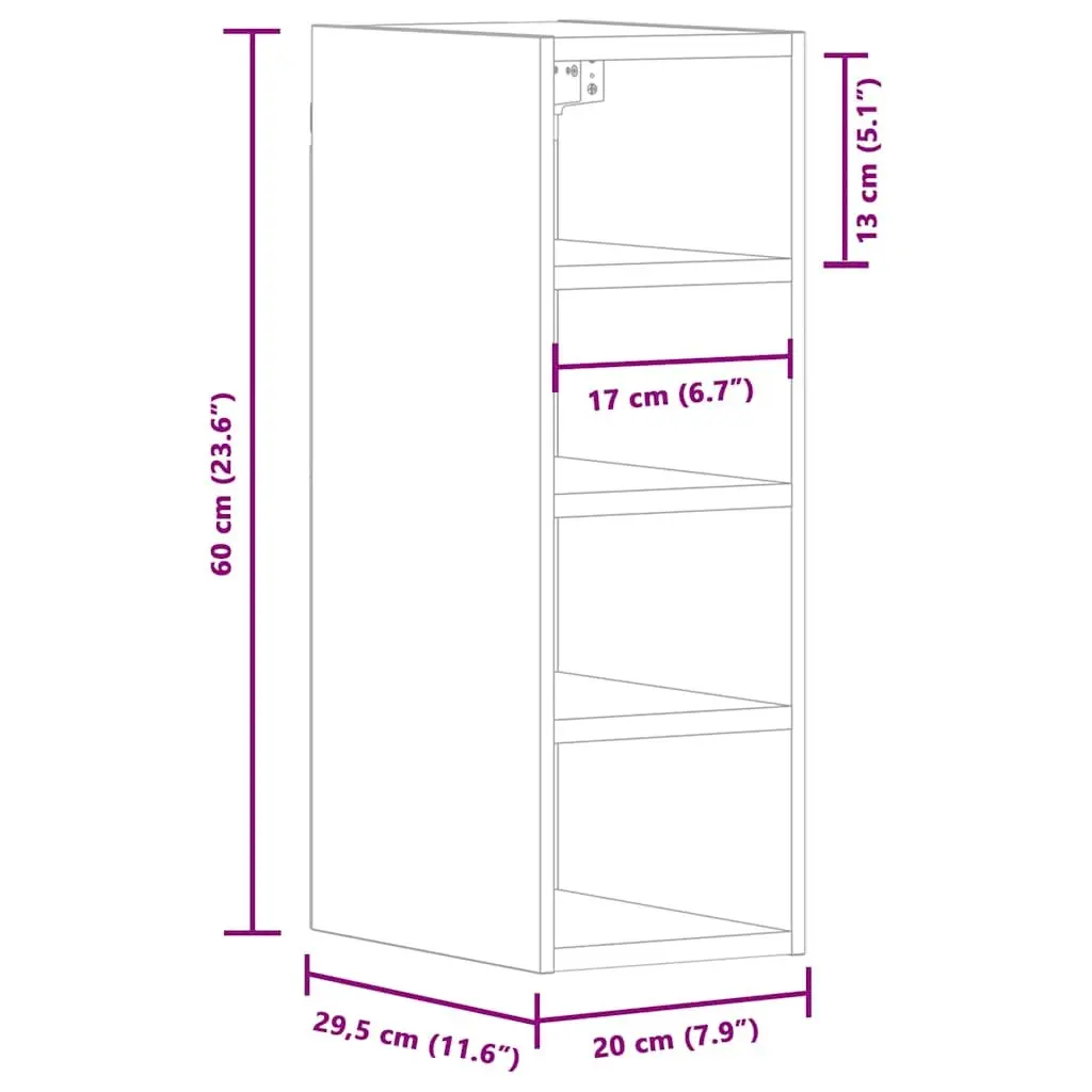 Wall-Mounted Kitchen Cabinet White 20x29.5x60cm Engineered Wood
