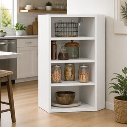 White Wall-Mounted Kitchen Cabinet for Organized Living