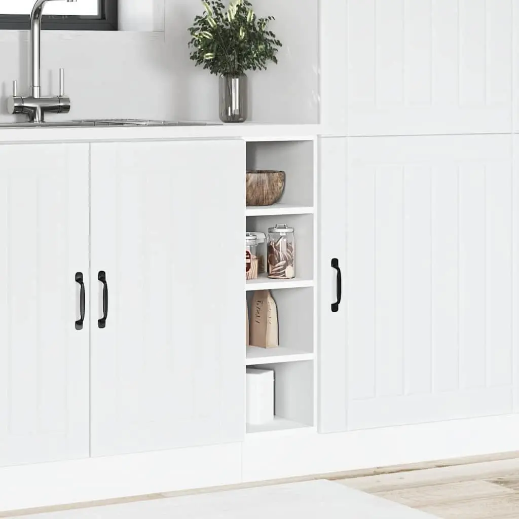 White Storage Cupboard for Kitchen with Adjustable Feet