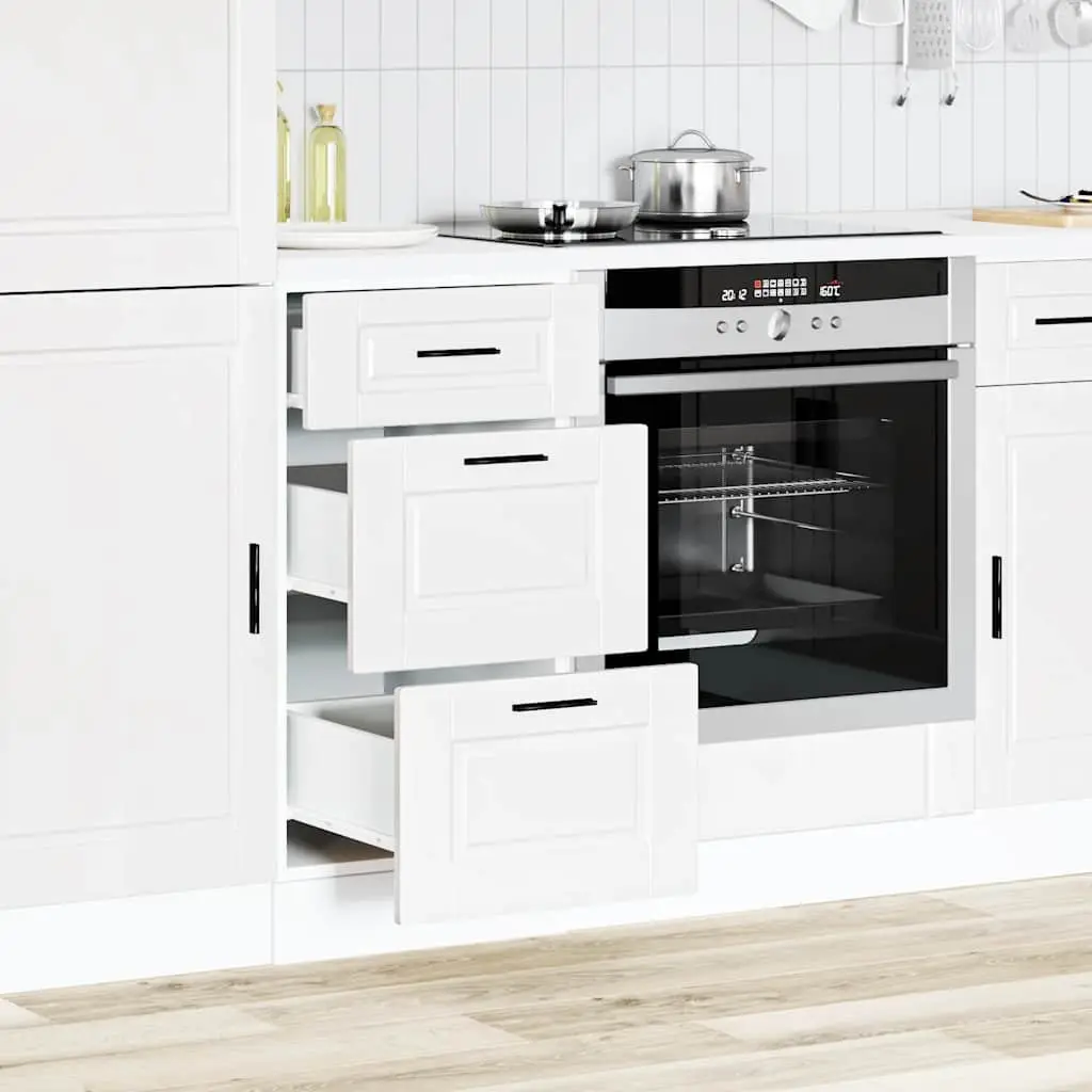 Kitchen Base Cabinet White Storage Cupboard Engineered Wood Adjustable Feet