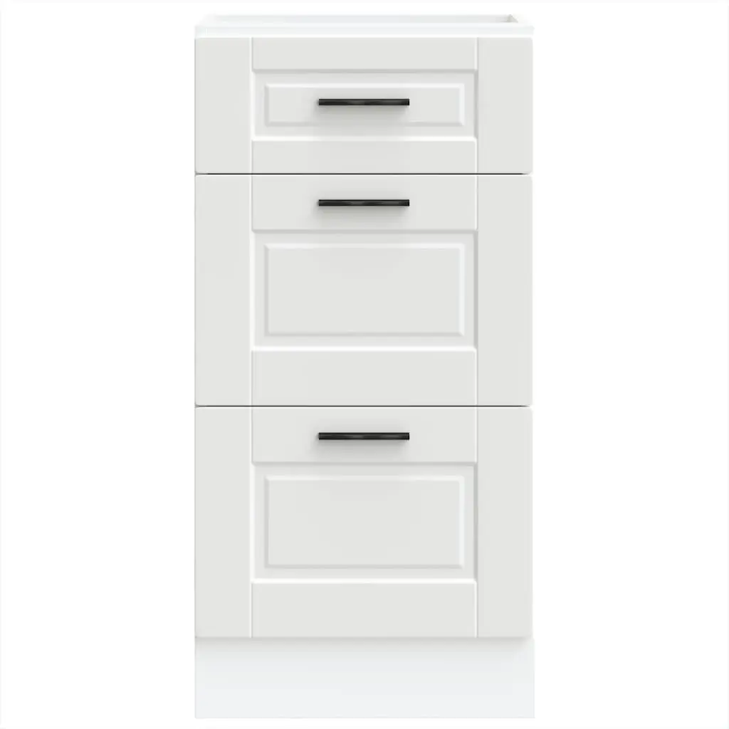 Kitchen Base Cabinet White Storage Cupboard Engineered Wood Adjustable Feet