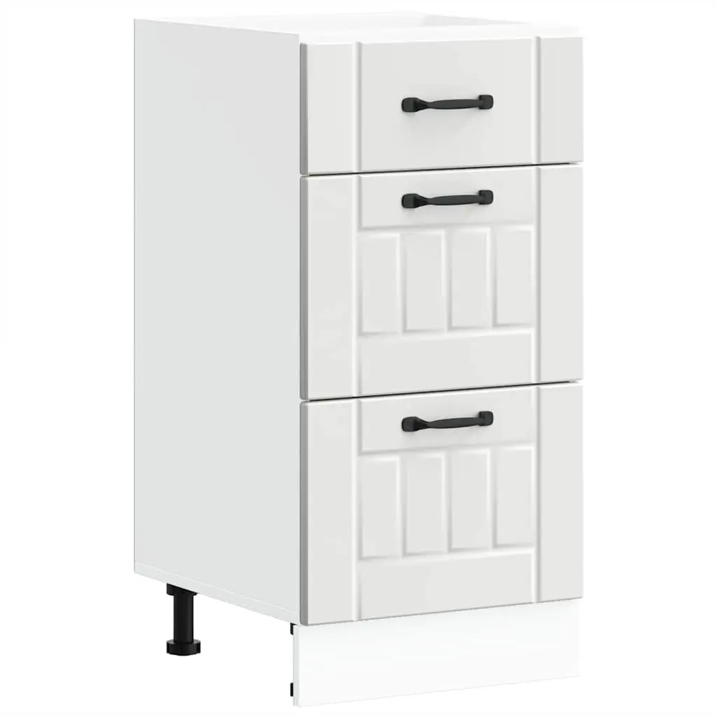 White Engineered Wood Kitchen Storage Cupboard Base Cabinet Furniture