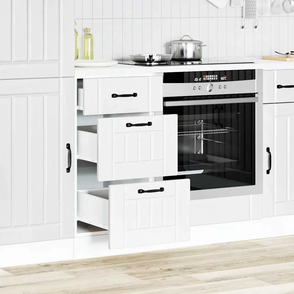 White Engineered Wood Kitchen Storage Cupboard Base Cabinet Furniture