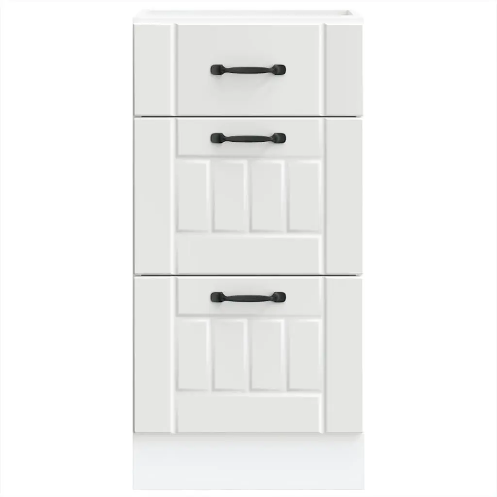White Engineered Wood Kitchen Storage Cupboard Base Cabinet Furniture