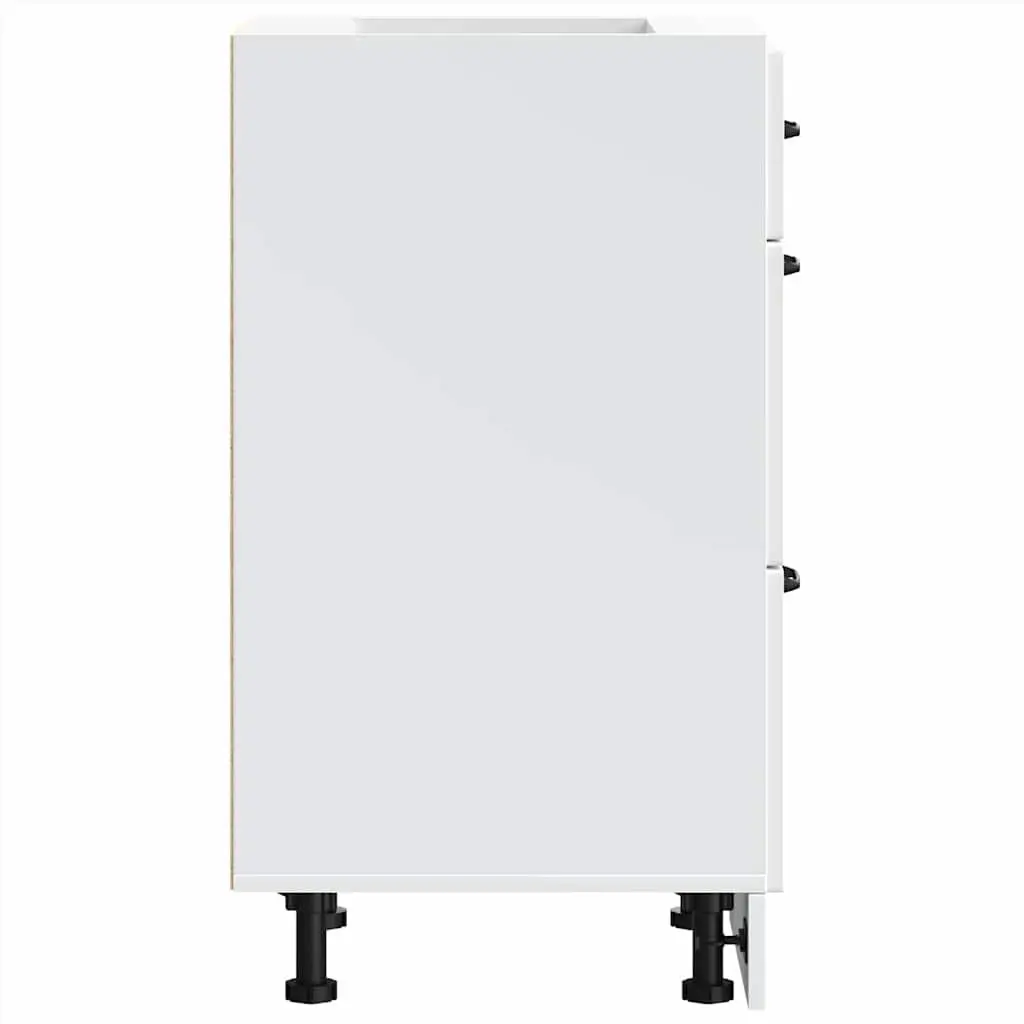 White Engineered Wood Kitchen Storage Cupboard Base Cabinet Furniture