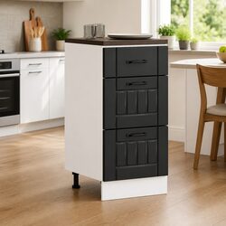 Lucca Design Black Kitchen Base Cabinet Storage Unit