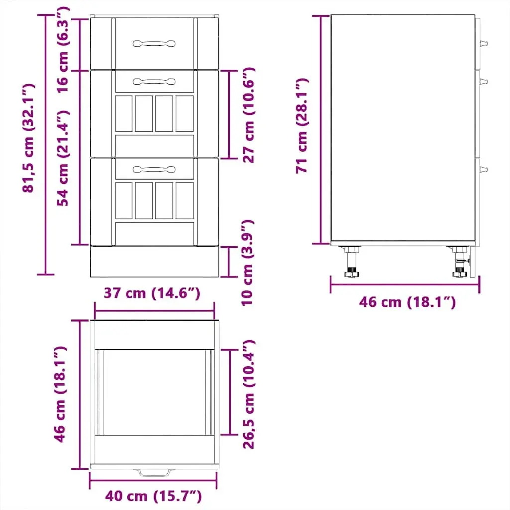 White Engineered Wood Kitchen Base Cabinet with Storage