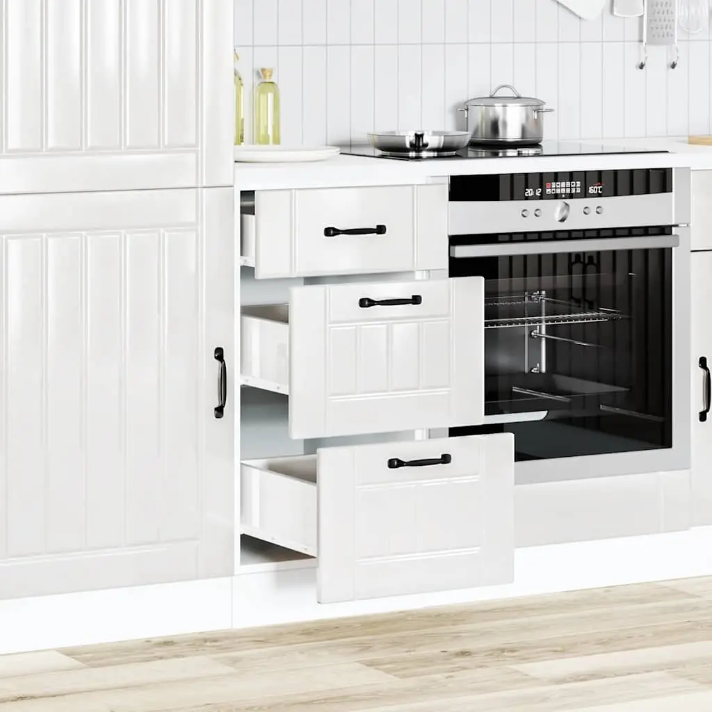 White Engineered Wood Kitchen Base Cabinet with Storage
