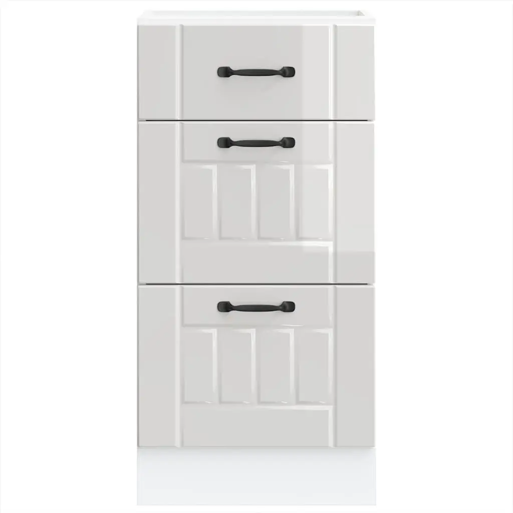 White Engineered Wood Kitchen Base Cabinet with Storage