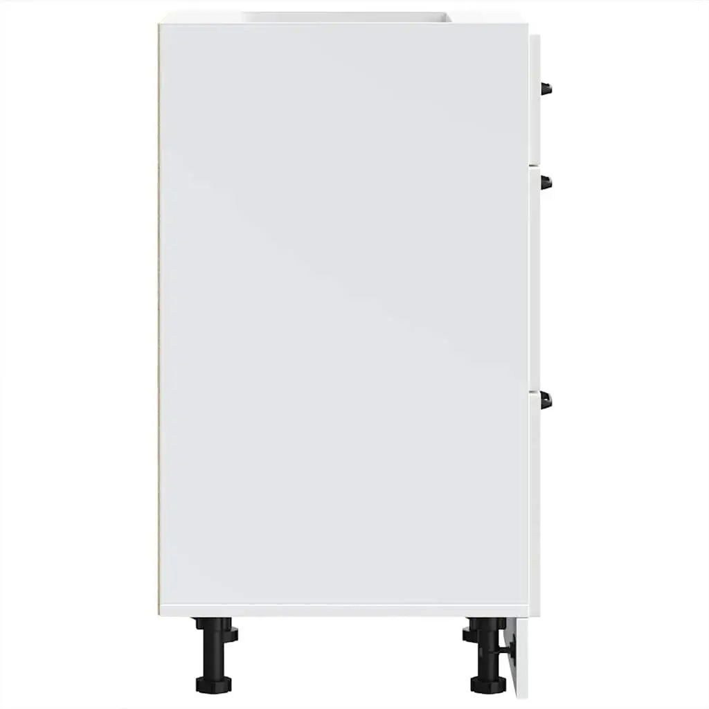 White Engineered Wood Kitchen Base Cabinet with Storage