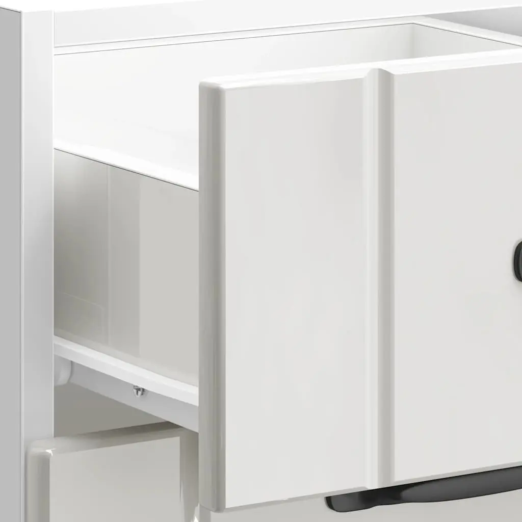 White Engineered Wood Kitchen Base Cabinet with Storage