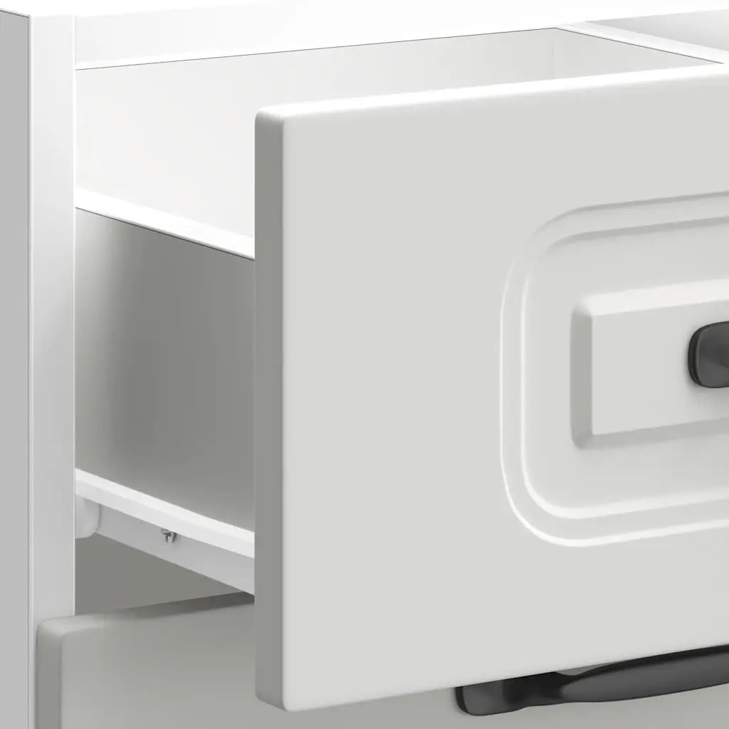 White Engineered Wood Kitchen Base Cabinet with Doors