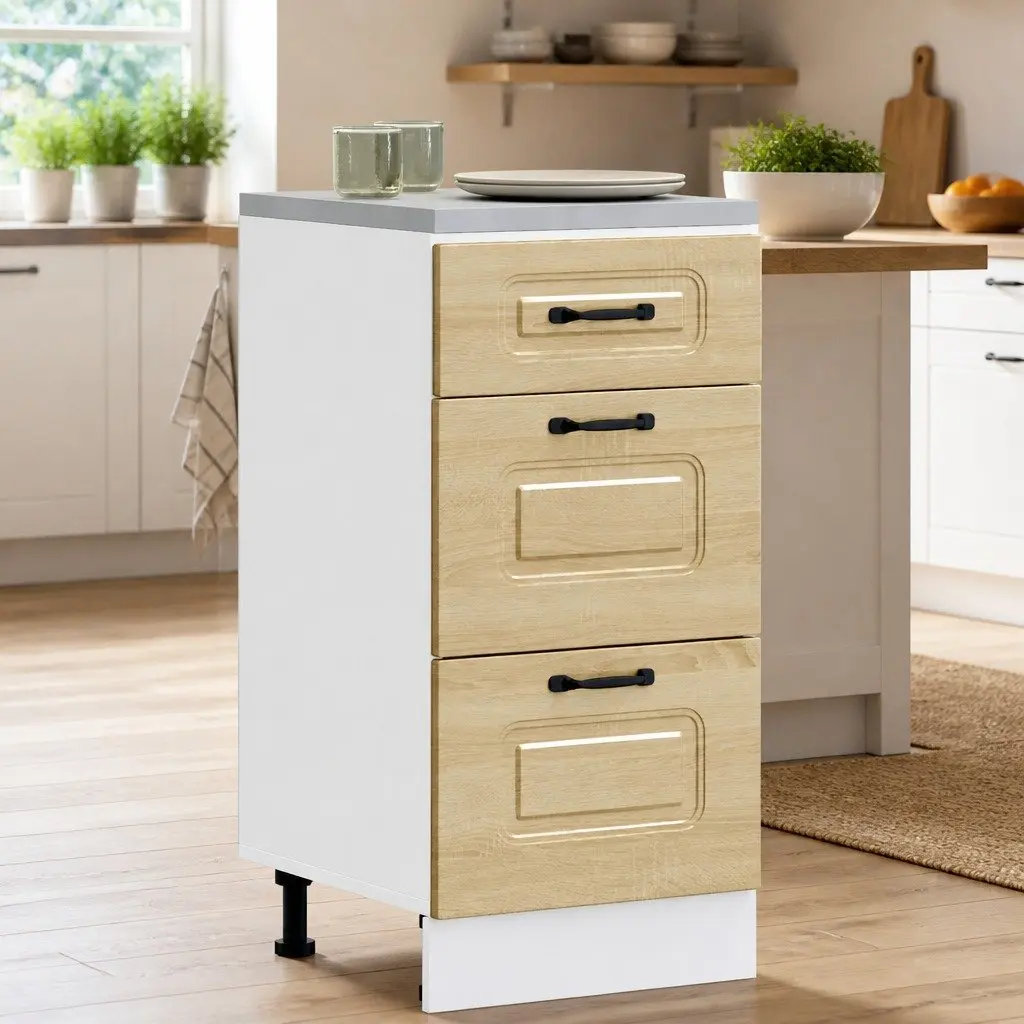 High Gloss White Kitchen Base Cabinet for Storage