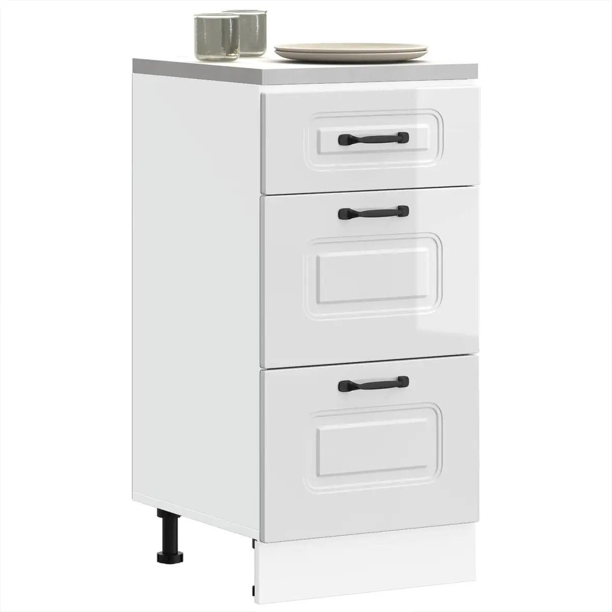 High Gloss White Kitchen Base Cabinet for Storage
