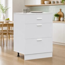 White Kitchen Base Cabinet with Adjustable Feet