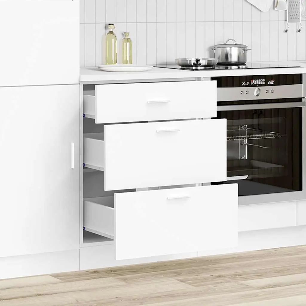 White Kitchen Base Cabinet with Adjustable Feet