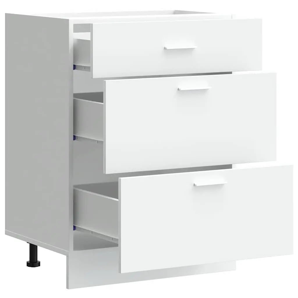 White Kitchen Base Cabinet with Adjustable Feet