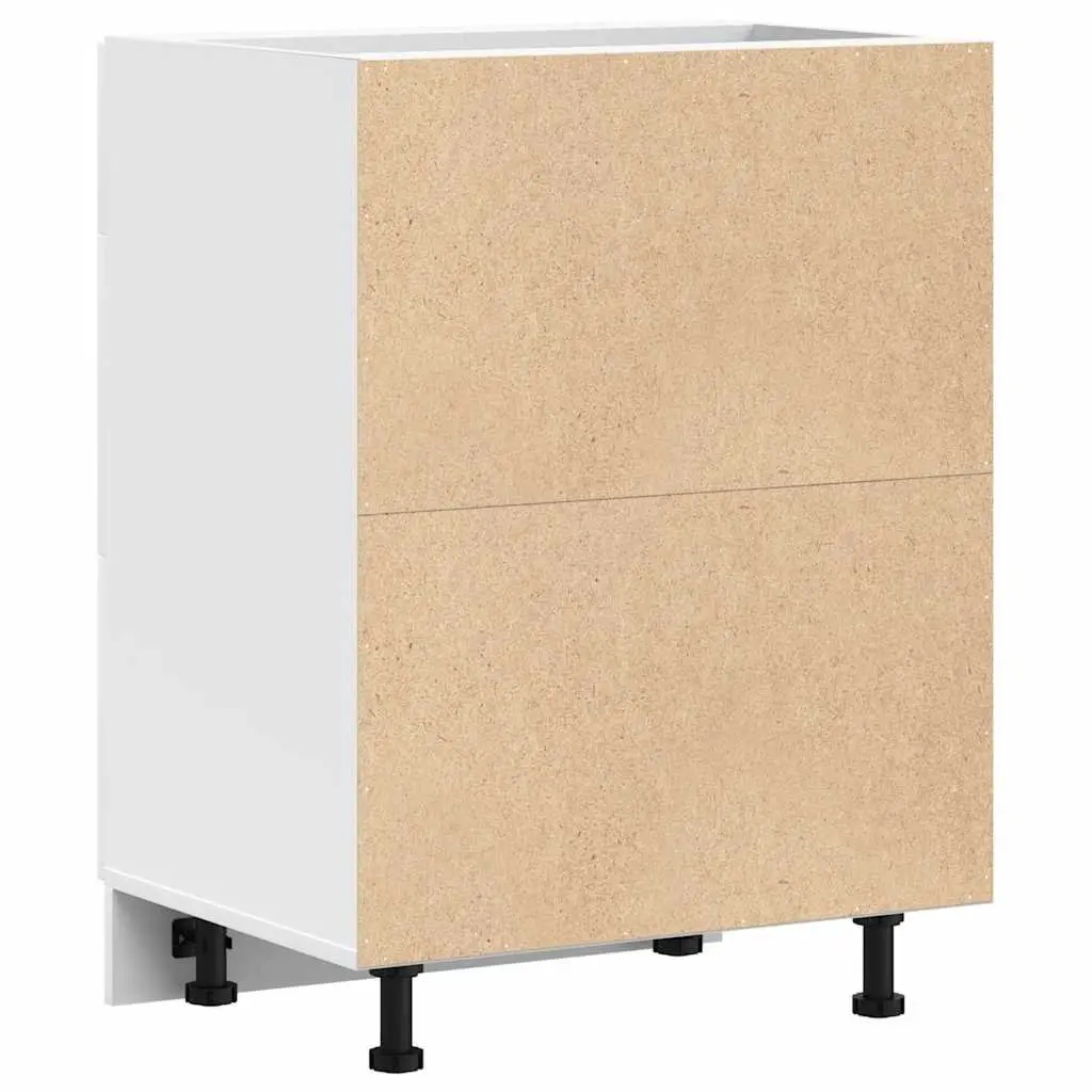 White Kitchen Base Cabinet with Adjustable Feet