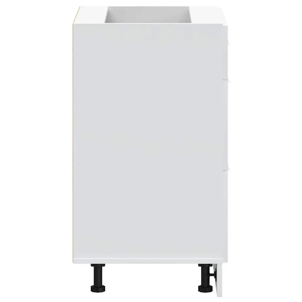 White Kitchen Base Cabinet with Adjustable Feet