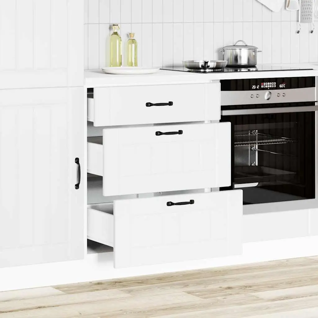 White Engineered Wood Kitchen Base Cabinet with Storage