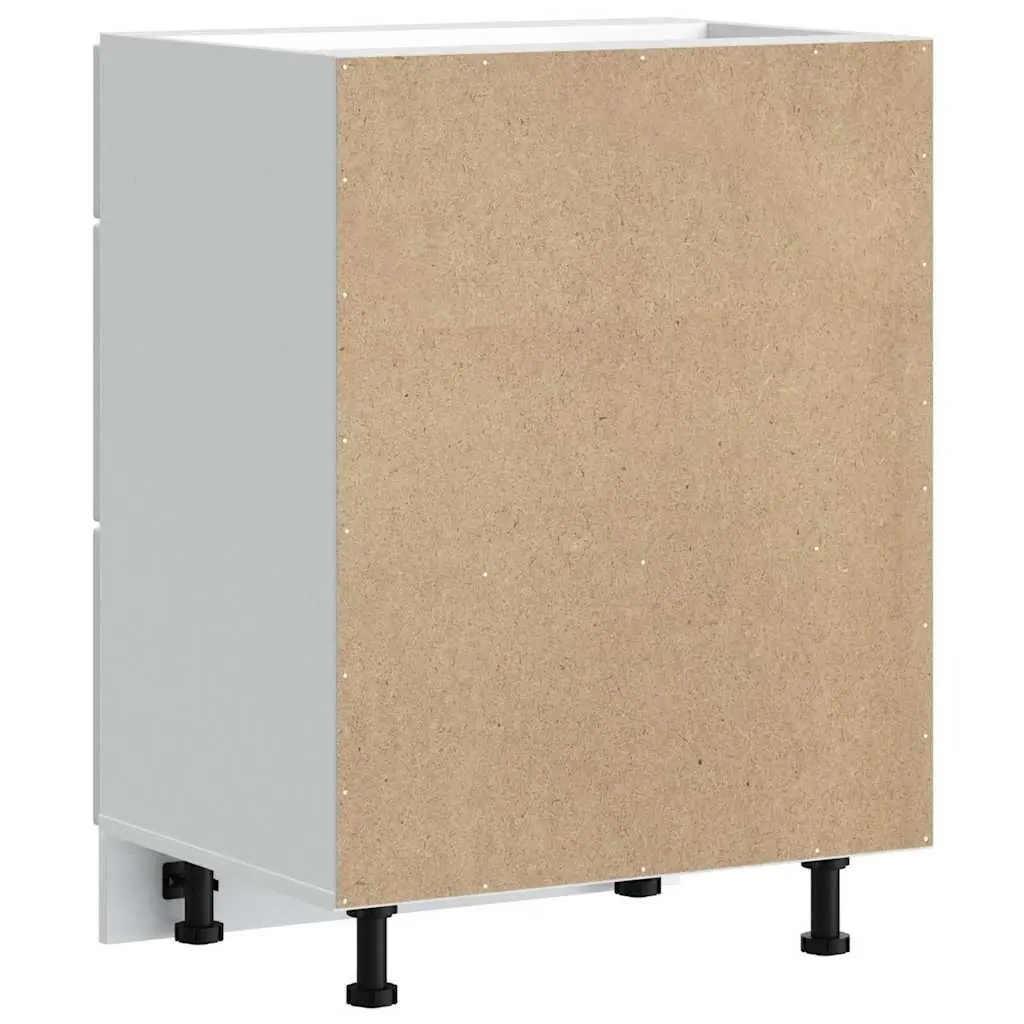 White Engineered Wood Kitchen Base Cabinet with Storage