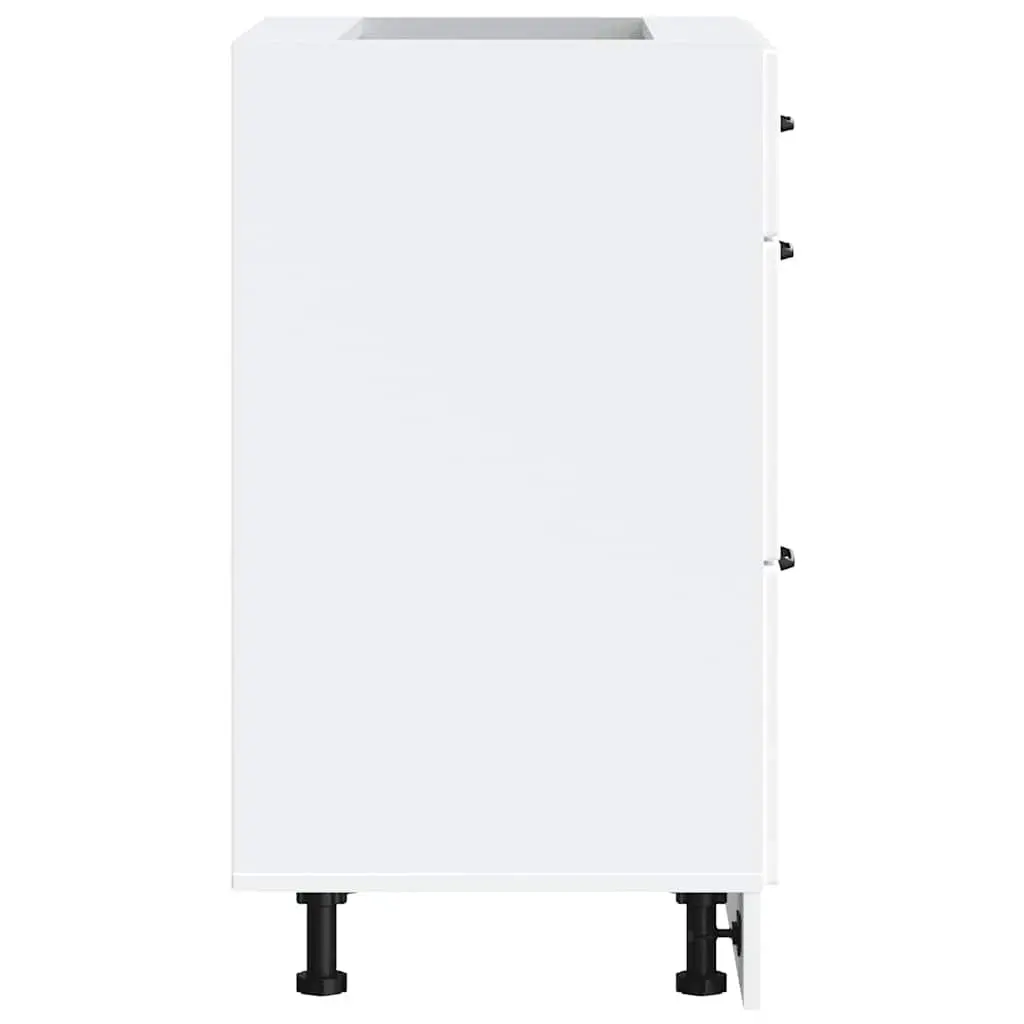 White Engineered Wood Kitchen Base Cabinet with Storage