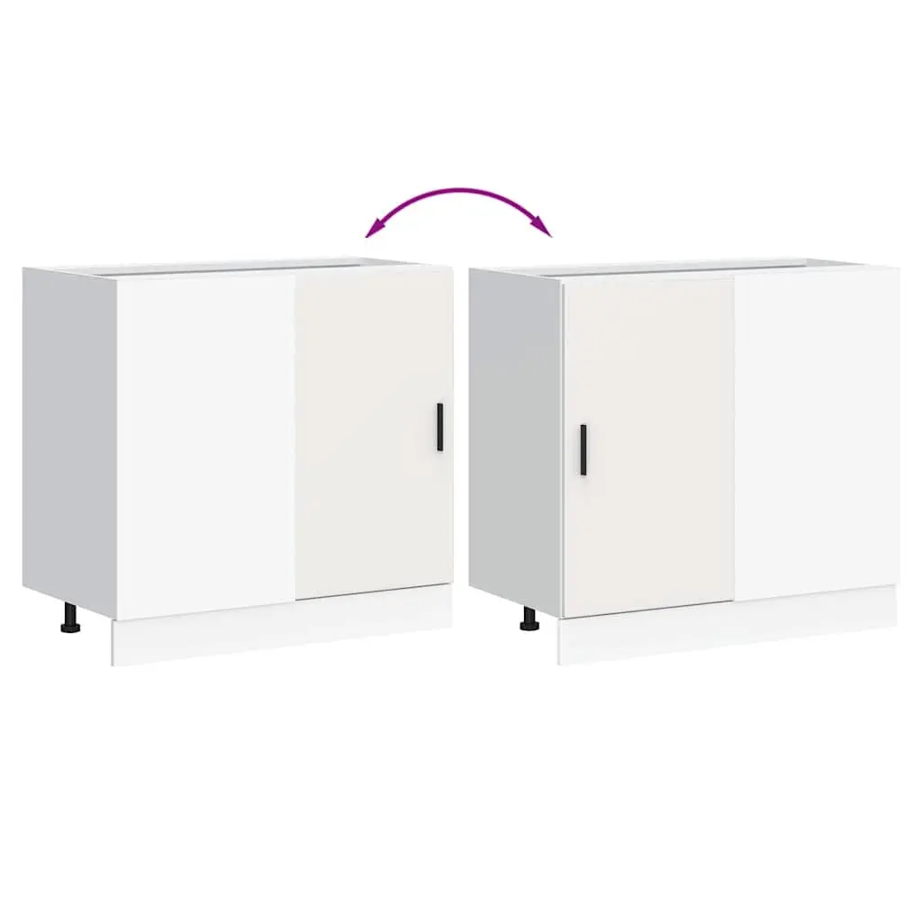 White Engineered Wood Kitchen Base Cabinet for Storage