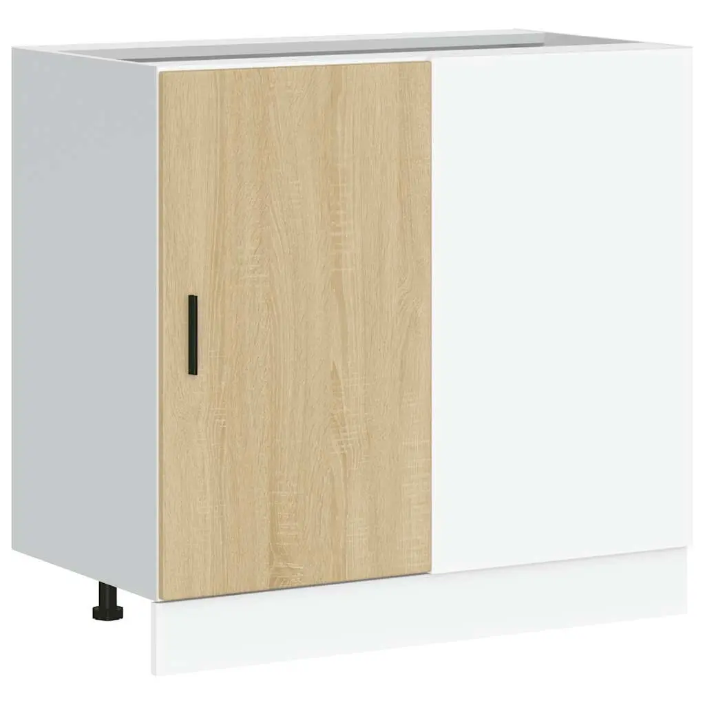 Brown Engineered Wood Kitchen Base Cabinet Storage Unit